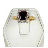 14K GOLD VINTAGE RUBY AND DIAMOND RING