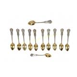 TWELVE RODEN BROS. STERLING DEMITASSE SPOONS