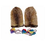VINTAGE FIRST NATIONS LEATHER AND FUR GAUNTLETS