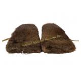 VINTAGE FIRST NATIONS LEATHER & BEAVER GAUNTLETS