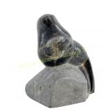 TUKI - INUIT CARVING SEAL HOLDING STONE