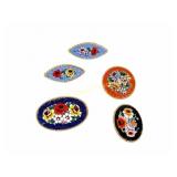 FIVE ITALIAN MICROMOSAIC PINS