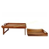 TWO MID CENTURY MODERN TEAK TRAYS