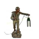 METAL MINER STATUE LAMP