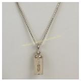 ENGLISH STERLING SILVER INGOT PENDANT NECKLACE