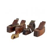 FIVE ANTIQUE ALEX MATHIESON + WOOD HAND PLANES