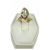 14K GOLD DIAMOND BYPASS RING