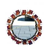 CURTIS JERE STYLE BRUTALIST SUNBURST MIRROR