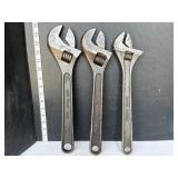 3 Adjusatble wrenches