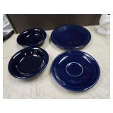 vintage Fiestaware ceramic dishes in cobalt blue