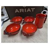 vintage Metlox Poppytrail Red Rooster pottery