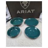 vintage Fiestaware ceramic dishes in a deep green