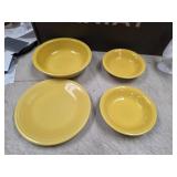 vintage Fiestaware ceramic dishes in sunflower