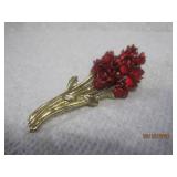 Enamel Red Flower Pin | 2.25'