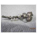 Silver Marked Pearl Pin | 2