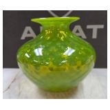 vintage Italian art vase electric yellow empoli