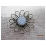 Sterling Danecraft Moonstone Pin | 1 3/4