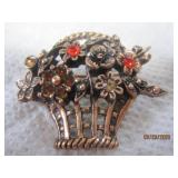 Bouquet Basket Flowers Copper Pin | 1 1/4