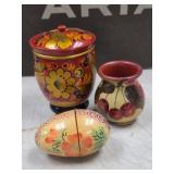 Russian Khokhloma hand-painted wooden