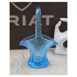 vintage Westmoreland glass basket ice aqua