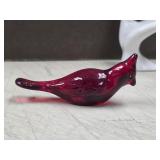 vintage Fenton ruby red glass cardinal bird