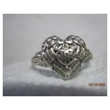 Sterling Large Heart Ring | 7