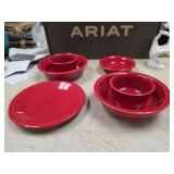 Vtg fiestaware scarlet bowls plates lot