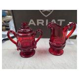 Fostoria Argus Ruby Red Creamer & Sugar set