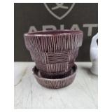 McCoy Pottery purple Basket Weave Flower Pot