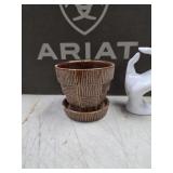 McCoy Pottery Brown Basket Weave Flower Pot