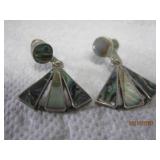 Sterling Mexico Abalone Shell Earrings | 1.25