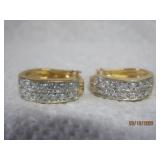 Sterling Goldtone Pave Earring | .75