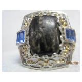SS Large Statement Ring Blue | 10