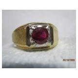 14K HGE Ruby Gem Ring | 13.5