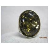 Sterling Baltic Amber Wide Band Ring | 8.5