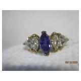 14K GF Modern Blue Gem Ring | 7.5