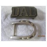 Dad + Silver Horse Shoe Belt Buckles