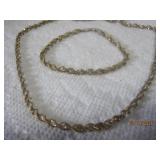 Sterling Twisted Diamond Cut Necklace + Bracelet