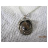 Sterling Tiger Eye w/ leaves SW | 18
