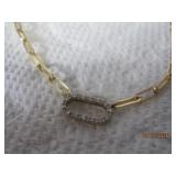 Sterling Italy Link Necklace Goldtone | 18