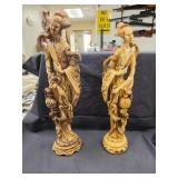 vtg Chinese-style resin figurines Chinoiserie