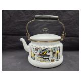 vintage 1960s Juan Verdini enameled kettle