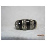 Sterling Onyx + Marcasite Ring | 6