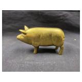 vintage solid brass pig figurine