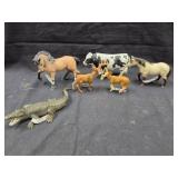 collection of Schleich plastic animal figurines