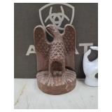 Vtg hand-carved wooden eagle statue folk art