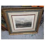 vtg framed 'City of Durham' picture