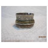 Sterling Carved Tu tone Ring | 7