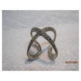 Sterling Criss Cross ornate Ring | 7
