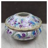 Vintage floral porcelain hair receiver